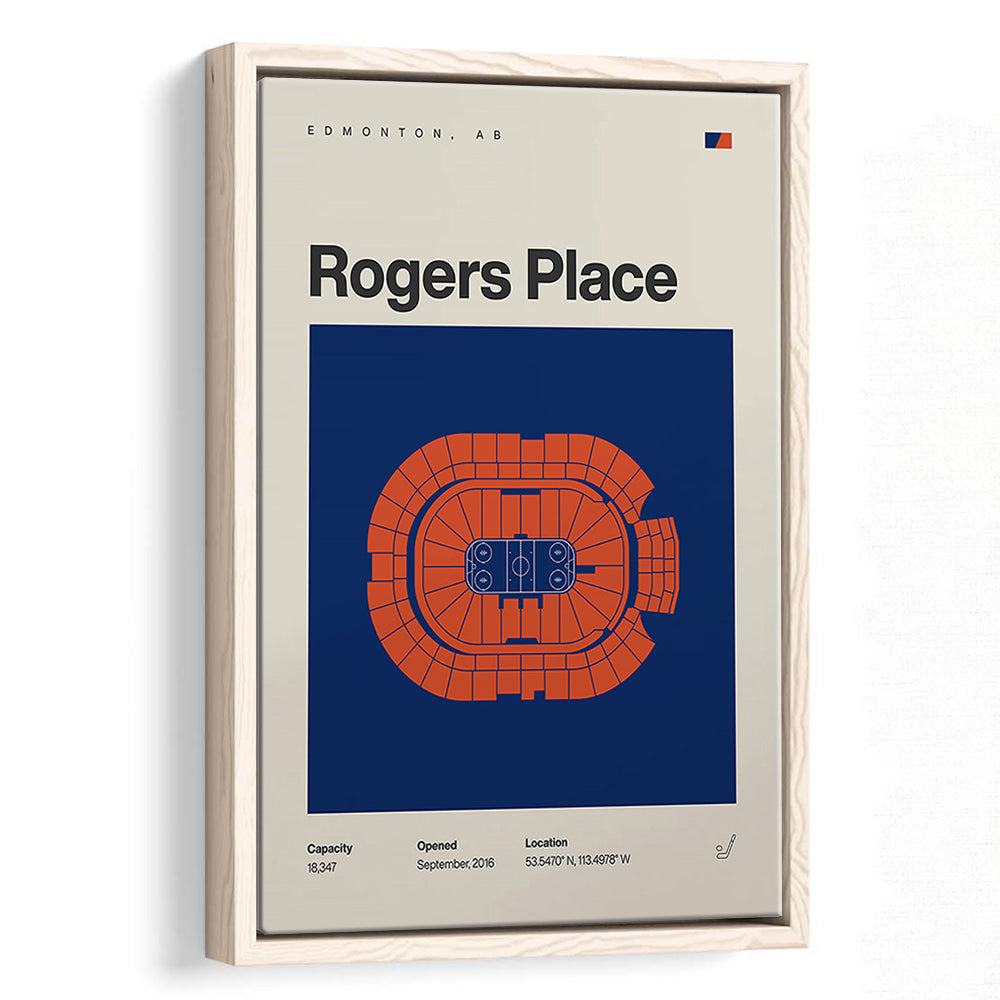 Edmonton Oilers Stadium Print, Rogers Place Stadium Print, Man Cave Gift, Floating Framed Canvas Print Wall Art