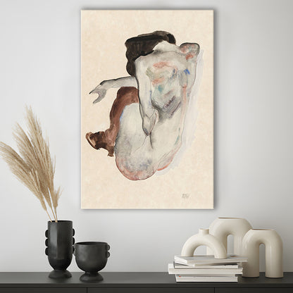 Egon Schiele Naked Lady (1912) Print, Egon Schiele Art Print, Egon Schiele, Women Oil Painting, Canvas Print, Canvas Decor