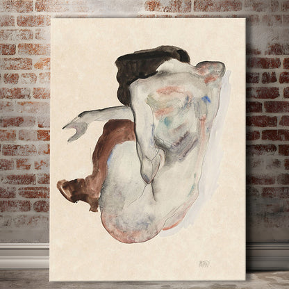Egon Schiele Naked Lady (1912) Print, Egon Schiele Art Print, Egon Schiele, Women Oil Painting, Canvas Print, Canvas Decor
