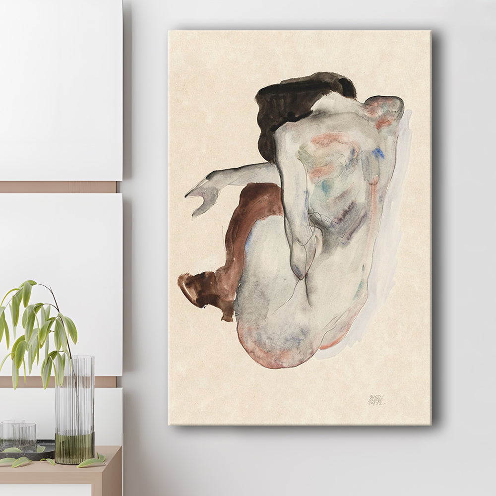 Egon Schiele Naked Lady (1912) Print, Egon Schiele Art Print, Egon Schiele, Women Oil Painting, Canvas Print, Canvas Decor