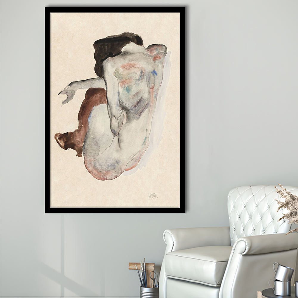 Egon Schiele Naked Lady (1912) Print, Egon Schiele Art Print, Women Oil Painting, Framed Art Print, Fine Art Print
