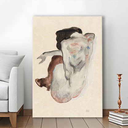 Egon Schiele Naked Lady (1912) Print, Egon Schiele Art Print, Egon Schiele, Women Oil Painting, Canvas Print, Canvas Decor