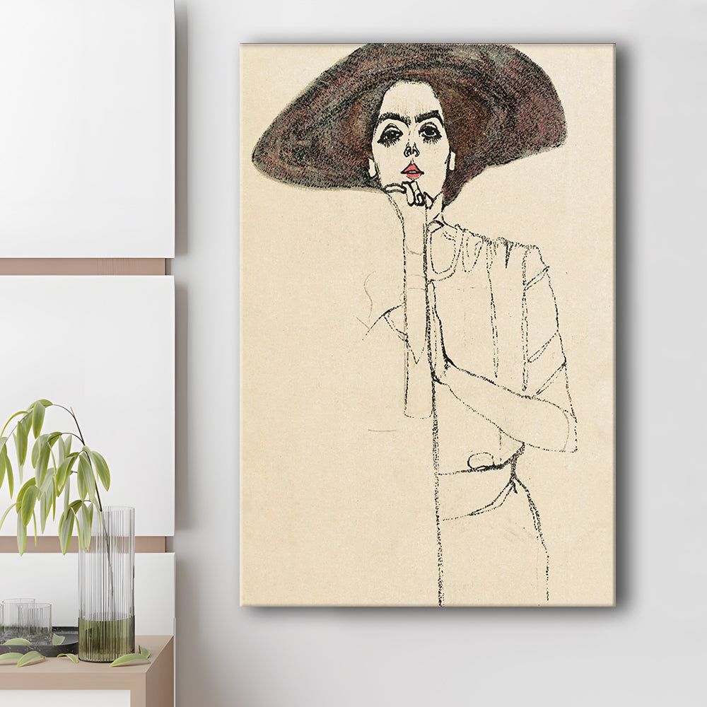 Egon Schiele Portrait Of A Woman (1910) Print, Egon Schiele Art Print, Canvas Print, Canvas Decor
