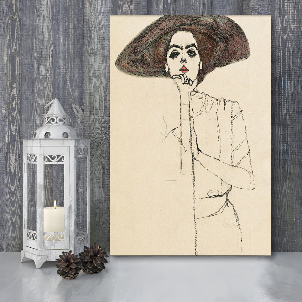 Egon Schiele Portrait Of A Woman (1910) Print, Egon Schiele Art Print, Canvas Print, Canvas Decor