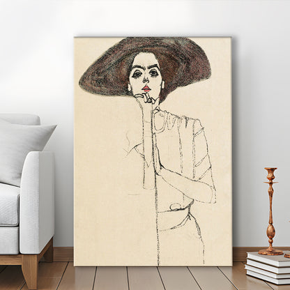 Egon Schiele Portrait Of A Woman (1910) Print, Egon Schiele Art Print, Canvas Print, Canvas Decor