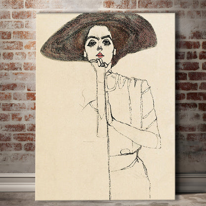 Egon Schiele Portrait Of A Woman (1910) Print, Egon Schiele Art Print, Canvas Print, Canvas Decor