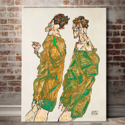 Egon Schiele Print - Devotion (1913), Egon Schiele Art Print, Egon Schiele Reproduction, Canvas Print, Canvas Decor