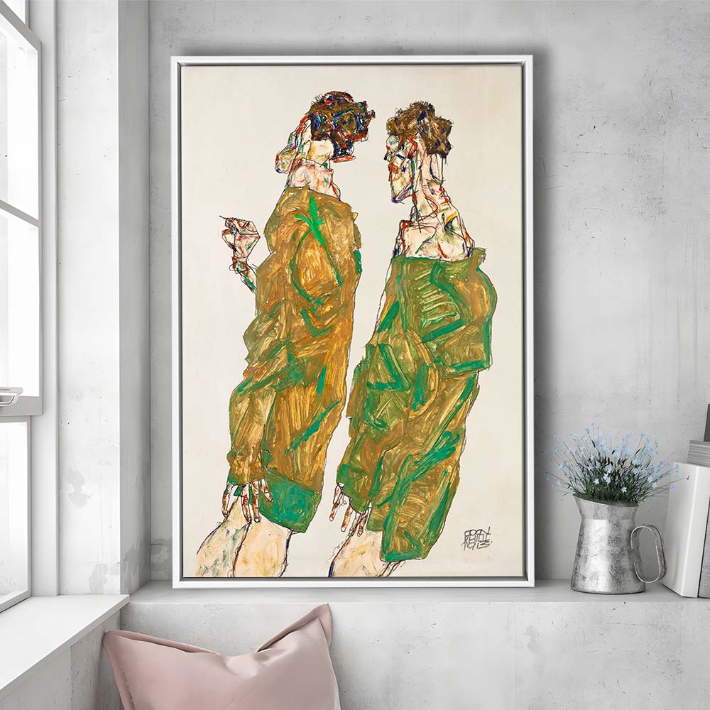 Egon Schiele Print - Devotion (1913), Egon Schiele Art Print, Egon Schiele Reproduction, Framed Canvas Print, Floating Frame