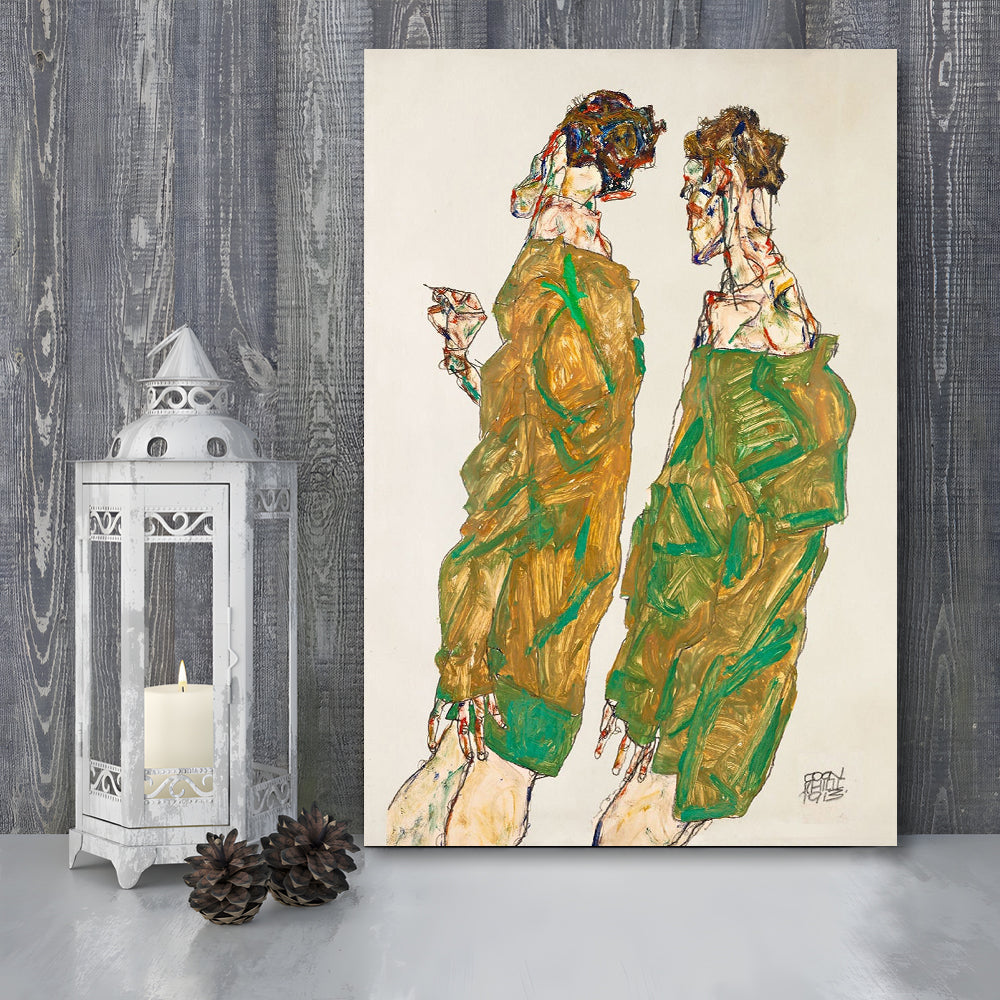 Egon Schiele Print - Devotion (1913), Egon Schiele Art Print, Egon Schiele Reproduction, Canvas Print, Canvas Decor