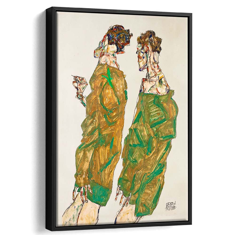 Egon Schiele Print - Devotion (1913), Egon Schiele Art Print, Egon Schiele Reproduction, Framed Canvas Print, Floating Frame