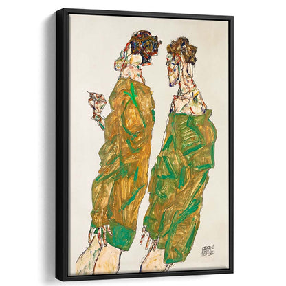 Egon Schiele Print - Devotion (1913), Egon Schiele Art Print, Egon Schiele Reproduction, Framed Canvas Print, Floating Frame