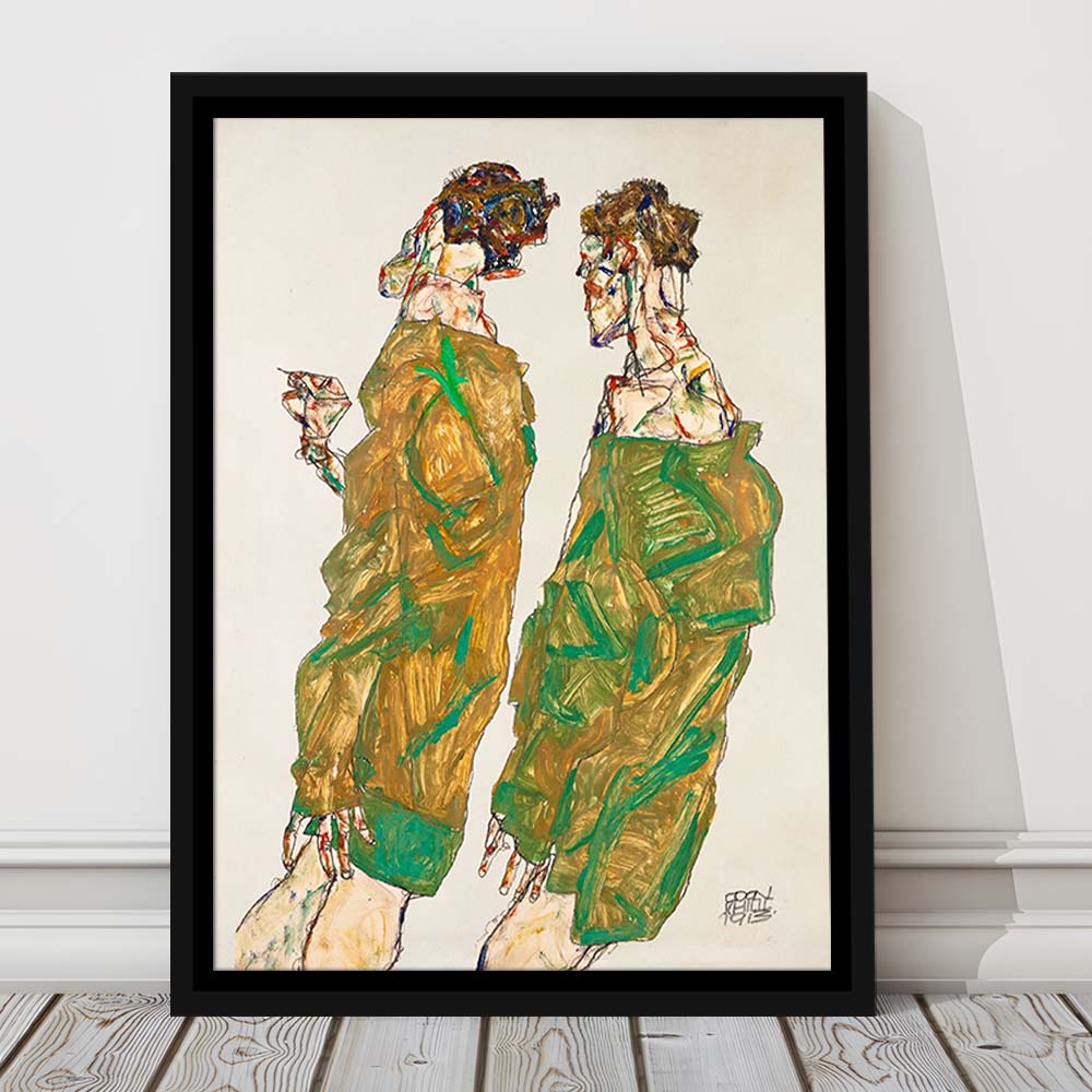 Egon Schiele Print - Devotion (1913), Egon Schiele Art Print, Egon Schiele Reproduction, Framed Canvas Print, Floating Frame