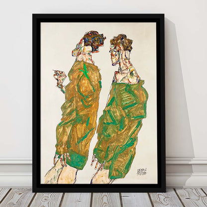 Egon Schiele Print - Devotion (1913), Egon Schiele Art Print, Egon Schiele Reproduction, Framed Canvas Print, Floating Frame