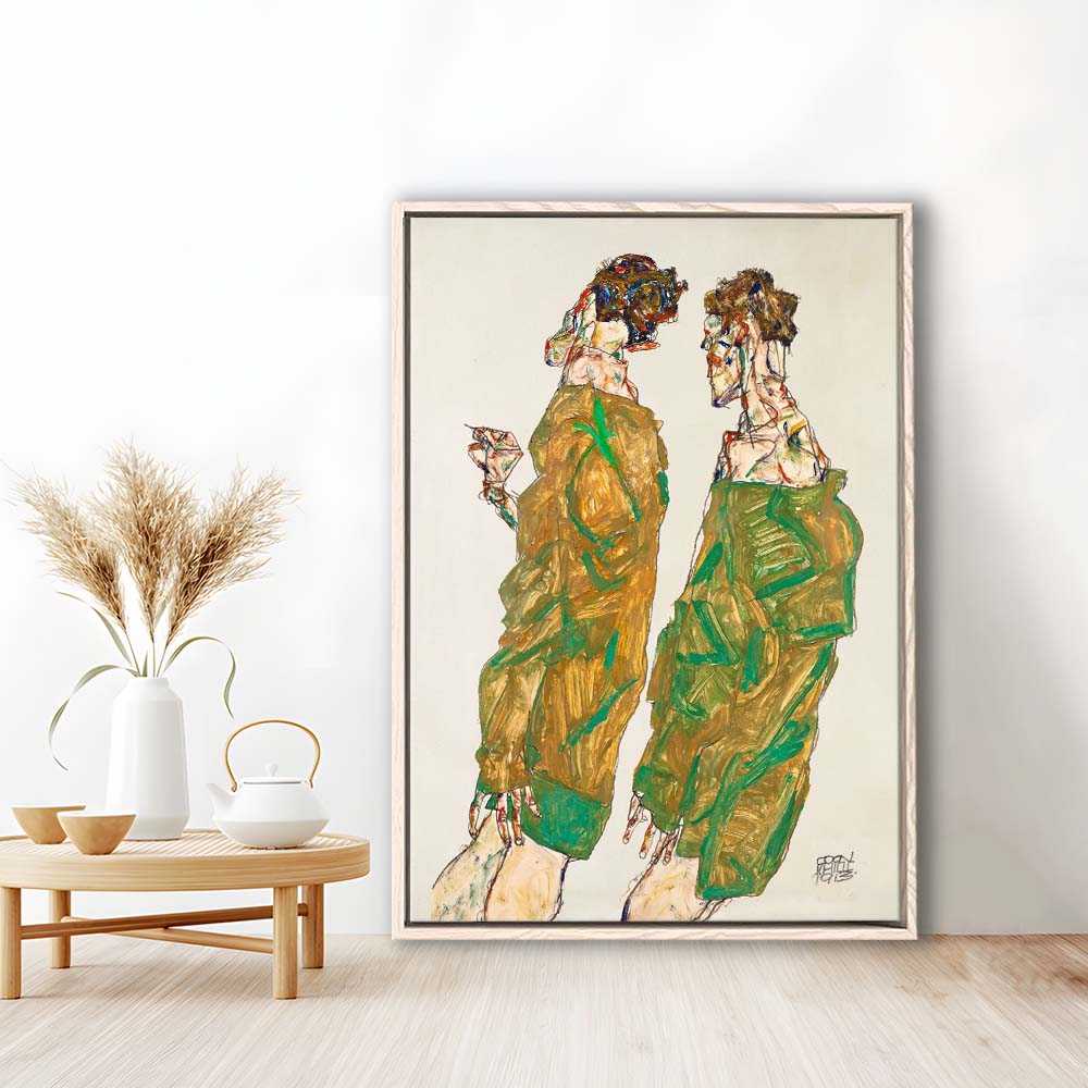 Egon Schiele Print - Devotion (1913), Egon Schiele Art Print, Egon Schiele Reproduction, Framed Canvas Print, Floating Frame