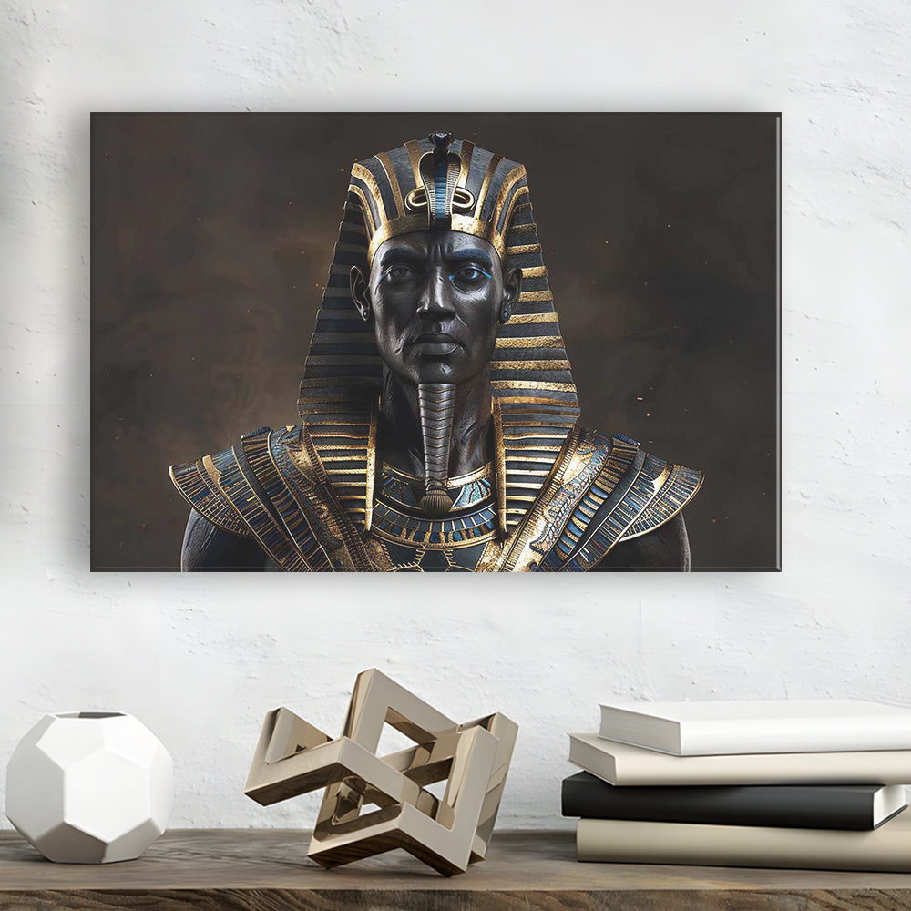 Egyptian Pharaoh Canvas Print,African Wall Art,Egyptian Artwork,Ready to Hang Wall Decor, Cavas Print Wall Art Hom Decor