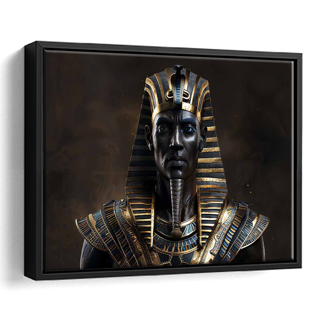 Egyptian Pharaoh Canvas Print,African Wall Art,Egyptian Artwork,Ready To Hang, Framed Cavas Print, Floating Frame