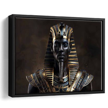 Egyptian Pharaoh Canvas Print,African Wall Art,Egyptian Artwork,Ready To Hang, Framed Cavas Print, Floating Frame