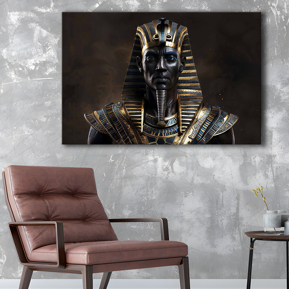 Egyptian Pharaoh Canvas Print,African Wall Art,Egyptian Artwork,Ready to Hang Wall Decor, Cavas Print Wall Art Hom Decor