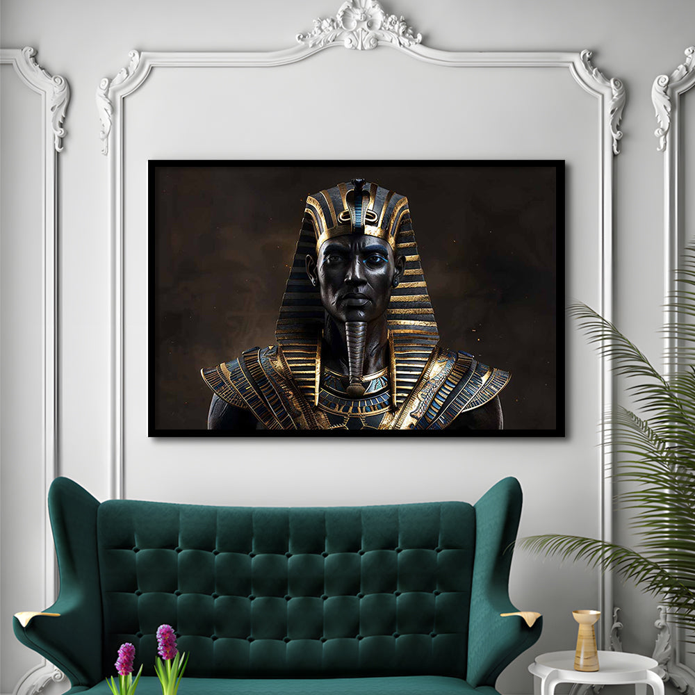 Egyptian Pharaoh Art Prints,African Wall Art,Egyptian Artwork,Ready To Hang, Framed Art Print, Picture Framed