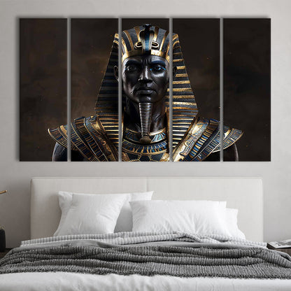 Egyptian Pharaoh Canvas Print,African Wall Art,Ready to Hang Wall Decor, 5 Piece B Extra Large Cavas Print Wall Art Decor