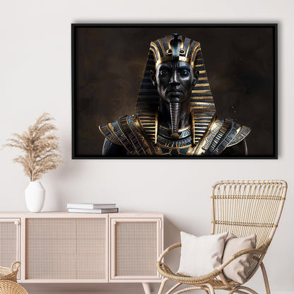 Egyptian Pharaoh Canvas Print,African Wall Art,Egyptian Artwork,Ready To Hang, Framed Cavas Print, Floating Frame