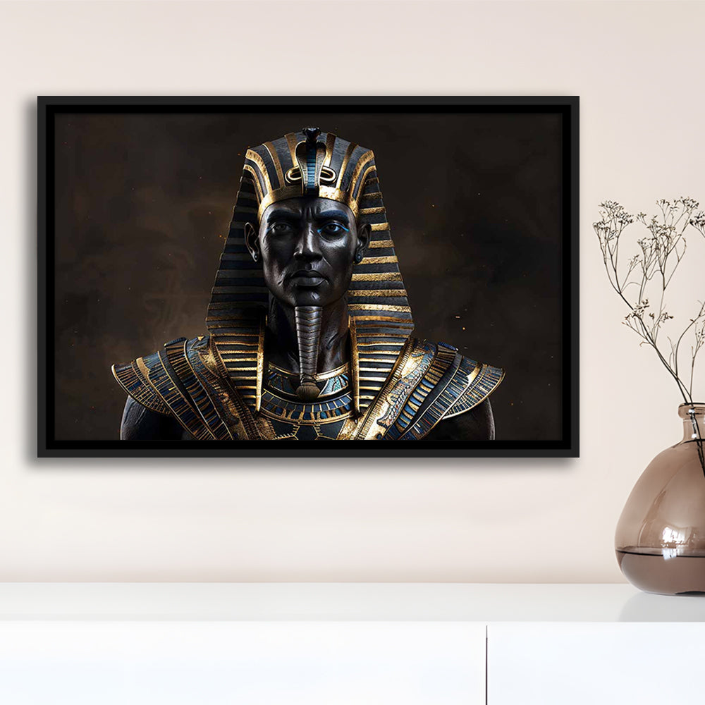 Egyptian Pharaoh Canvas Print,African Wall Art,Egyptian Artwork,Ready To Hang, Framed Cavas Print, Floating Frame
