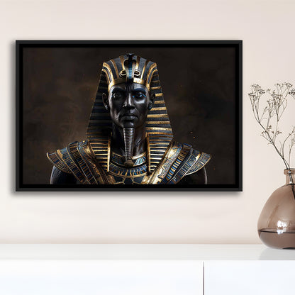 Egyptian Pharaoh Canvas Print,African Wall Art,Egyptian Artwork,Ready To Hang, Framed Cavas Print, Floating Frame