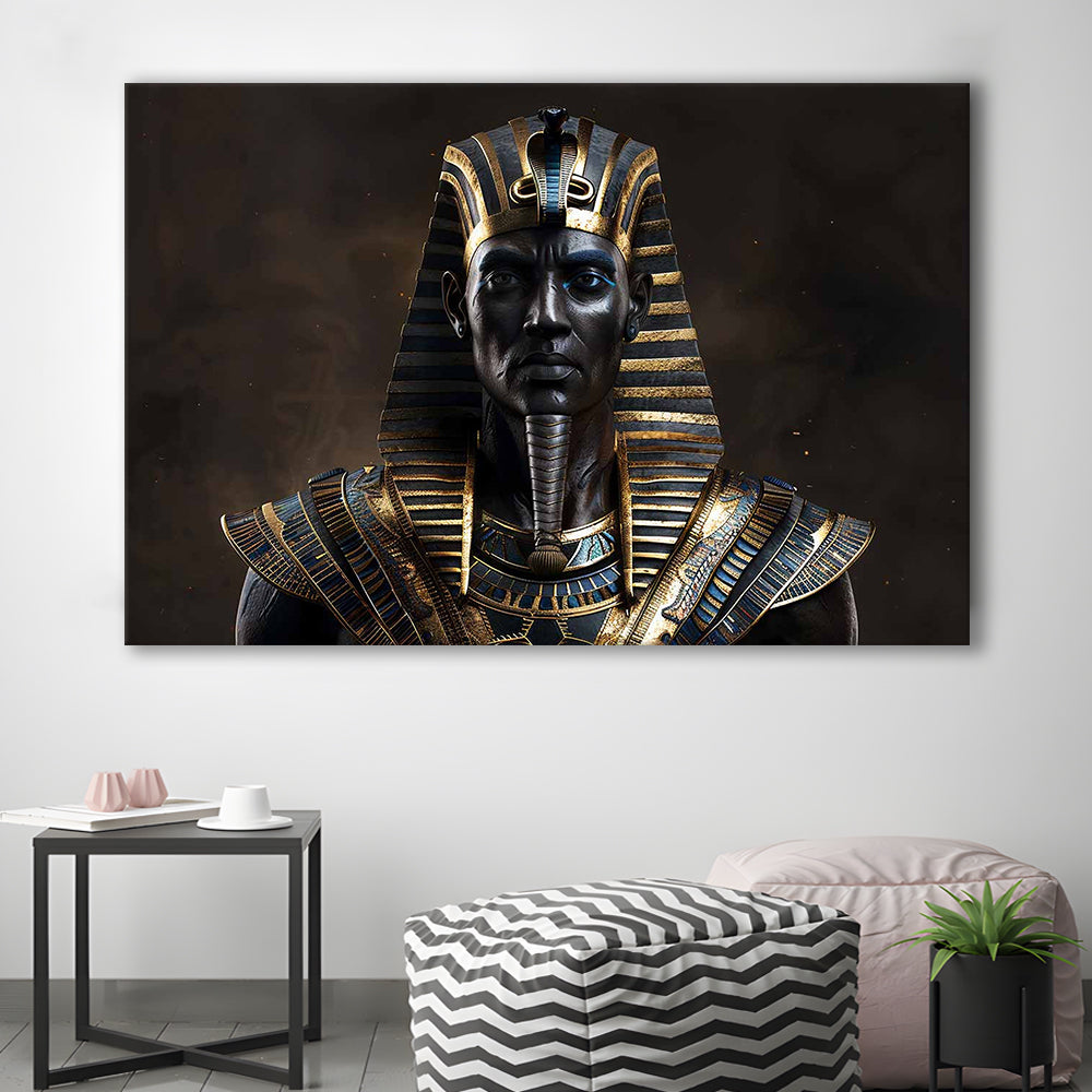 Egyptian Pharaoh Canvas Print,African Wall Art,Egyptian Artwork,Ready to Hang Wall Decor, Cavas Print Wall Art Hom Decor