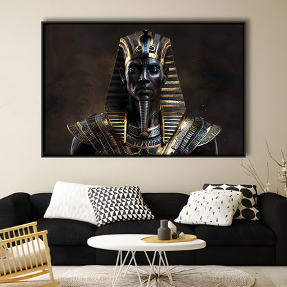Egyptian Pharaoh Canvas Print,African Wall Art,Egyptian Artwork,Ready To Hang, Framed Cavas Print, Floating Frame