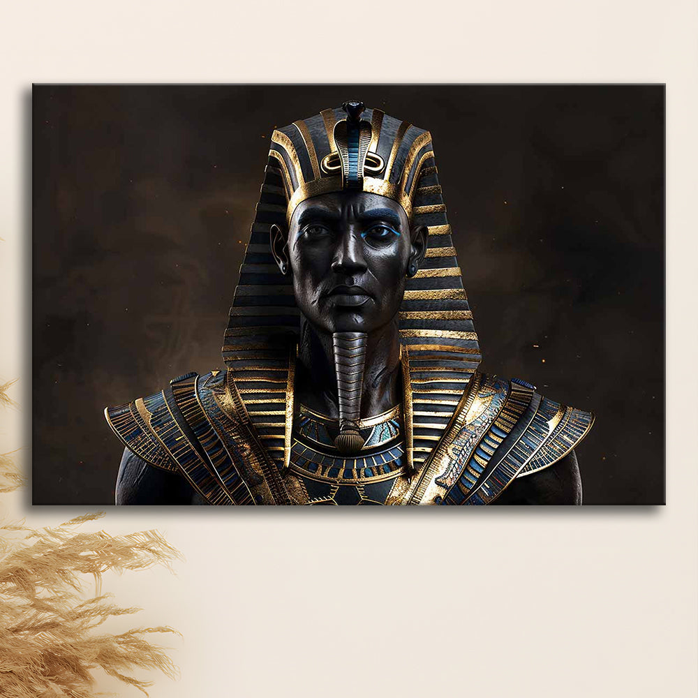 Egyptian Pharaoh Canvas Print,African Wall Art,Egyptian Artwork,Ready to Hang Wall Decor, Cavas Print Wall Art Hom Decor