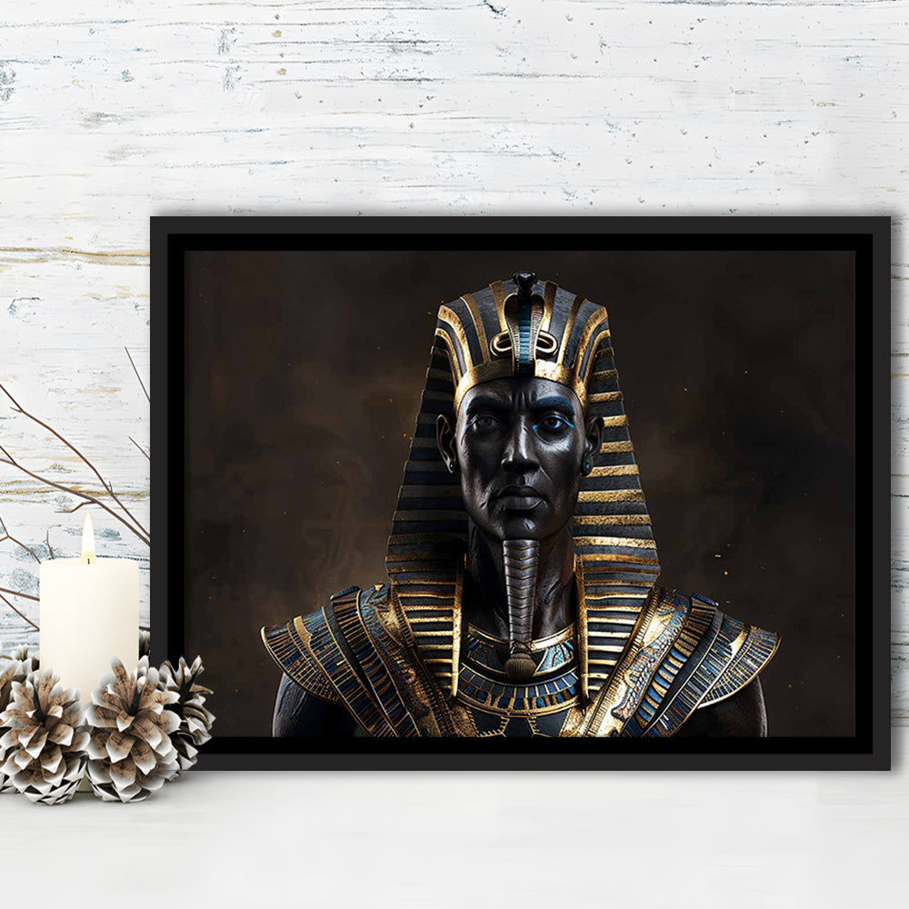 Egyptian Pharaoh Canvas Print,African Wall Art,Egyptian Artwork,Ready To Hang, Framed Cavas Print, Floating Frame