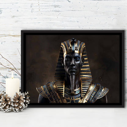 Egyptian Pharaoh Canvas Print,African Wall Art,Egyptian Artwork,Ready To Hang, Framed Cavas Print, Floating Frame
