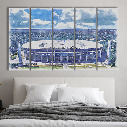 Eintracht Frankfurt, Deutsche Bank Park Watercolor, Sport Art, Extra Large Canvas Print Wall Art