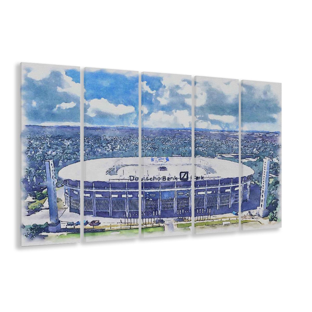 Eintracht Frankfurt, Deutsche Bank Park Watercolor, Sport Art, Extra Large Canvas Print Wall Art