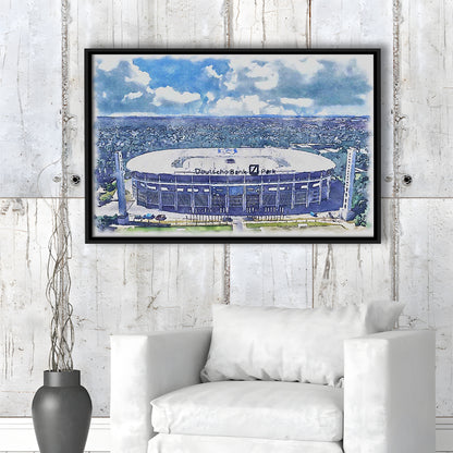 Eintracht Frankfurt, Deutsche Bank Park Watercolor, Sport Gift Art, Framed Canvas Print Wall Art