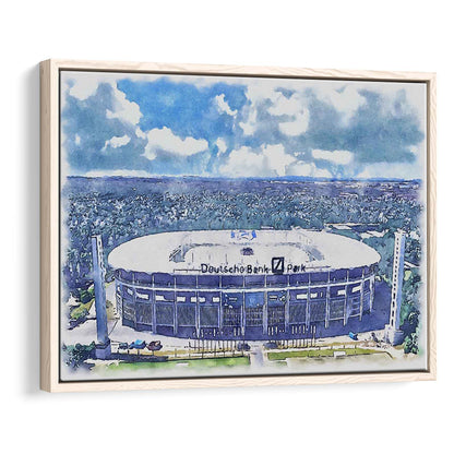 Eintracht Frankfurt, Deutsche Bank Park Watercolor, Sport Gift Art, Framed Canvas Print Wall Art