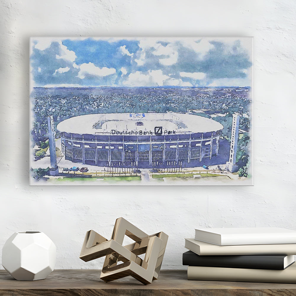 Eintracht Frankfurt, Deutsche Bank Park Watercolor, Sport Art, Gifts for him, Canvas Print Wall Art