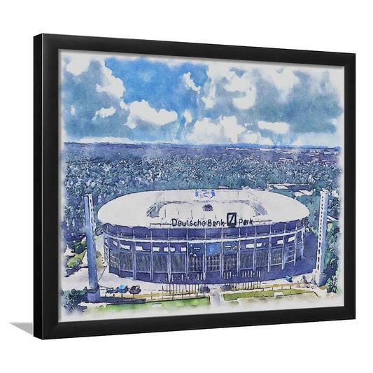 Eintracht Frankfurt, Deutsche Bank Park Watercolor, Sport Gift Art, Framed Art Print Wall Decor