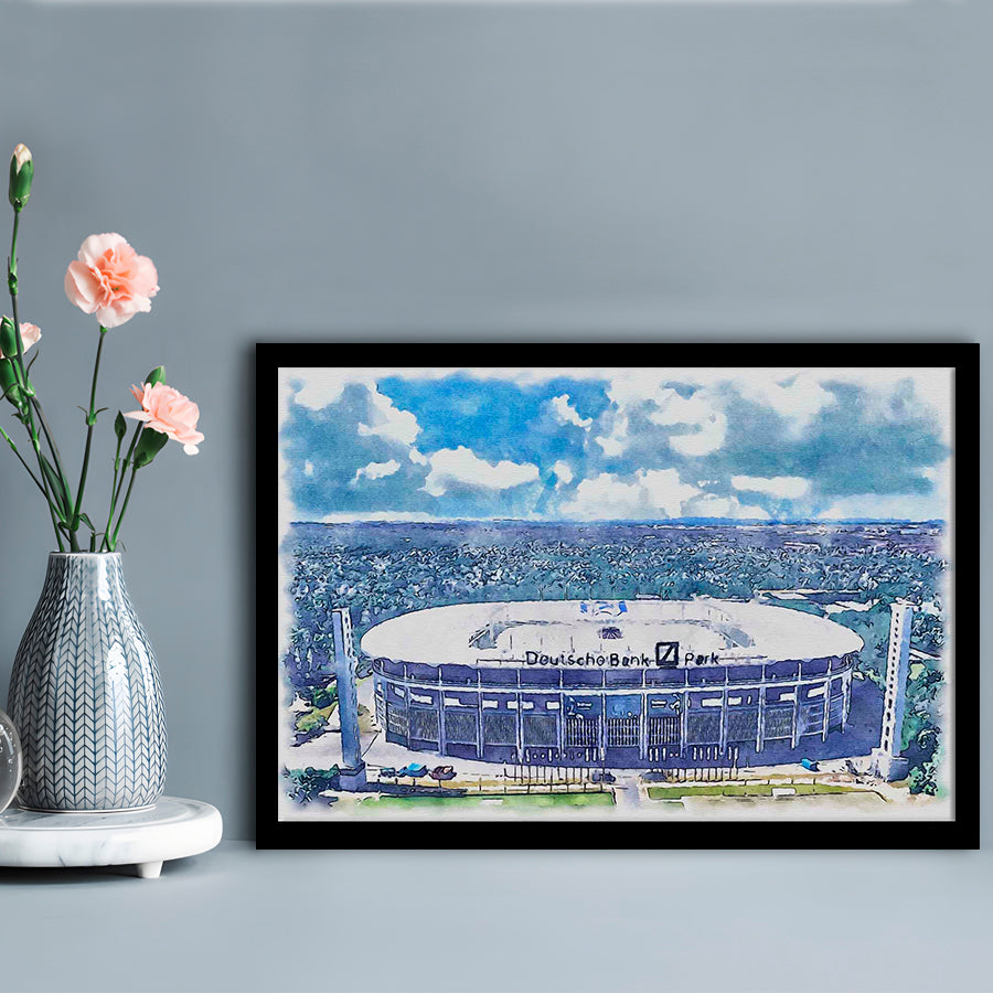 Eintracht Frankfurt, Deutsche Bank Park Watercolor, Sport Gift Art, Framed Art Print Wall Decor