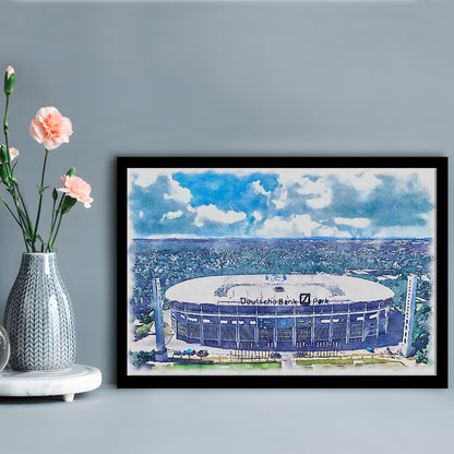 Eintracht Frankfurt, Deutsche Bank Park Watercolor, Sport Gift Art, Framed Art Print Wall Decor