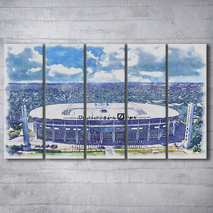 Eintracht Frankfurt, Deutsche Bank Park Watercolor, Sport Art, Extra Large Canvas Print Wall Art