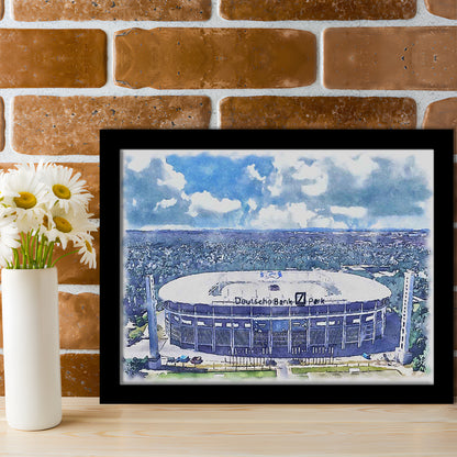Eintracht Frankfurt, Deutsche Bank Park Watercolor, Sport Gift Art, Framed Art Print Wall Decor