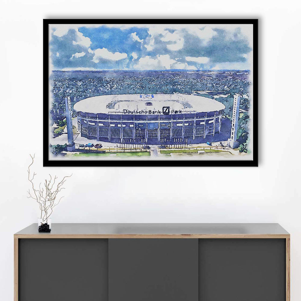 Eintracht Frankfurt, Deutsche Bank Park Watercolor, Sport Gift Art, Framed Art Print Wall Decor