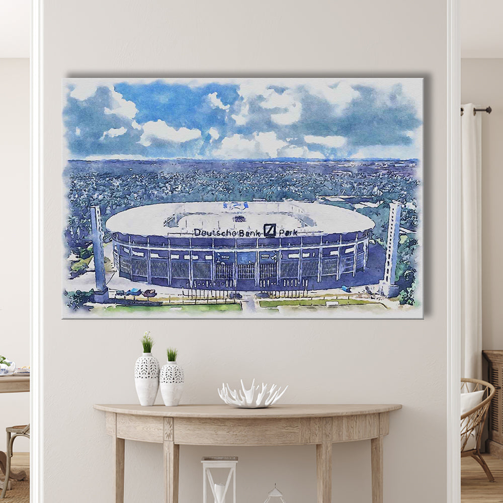 Eintracht Frankfurt, Deutsche Bank Park Watercolor, Sport Art, Gifts for him, Canvas Print Wall Art