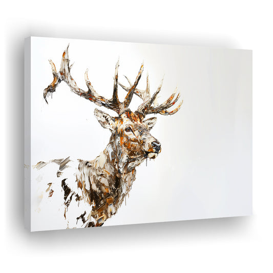 Elk With Antlers Knife Painting, Hunting Art Decor, Painting Art, Canvas Print Wall Art Home Decor