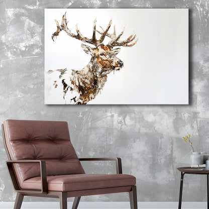 Elk With Antlers Knife Painting, Hunting Art Decor, Painting Art, Canvas Print Wall Art Home Decor