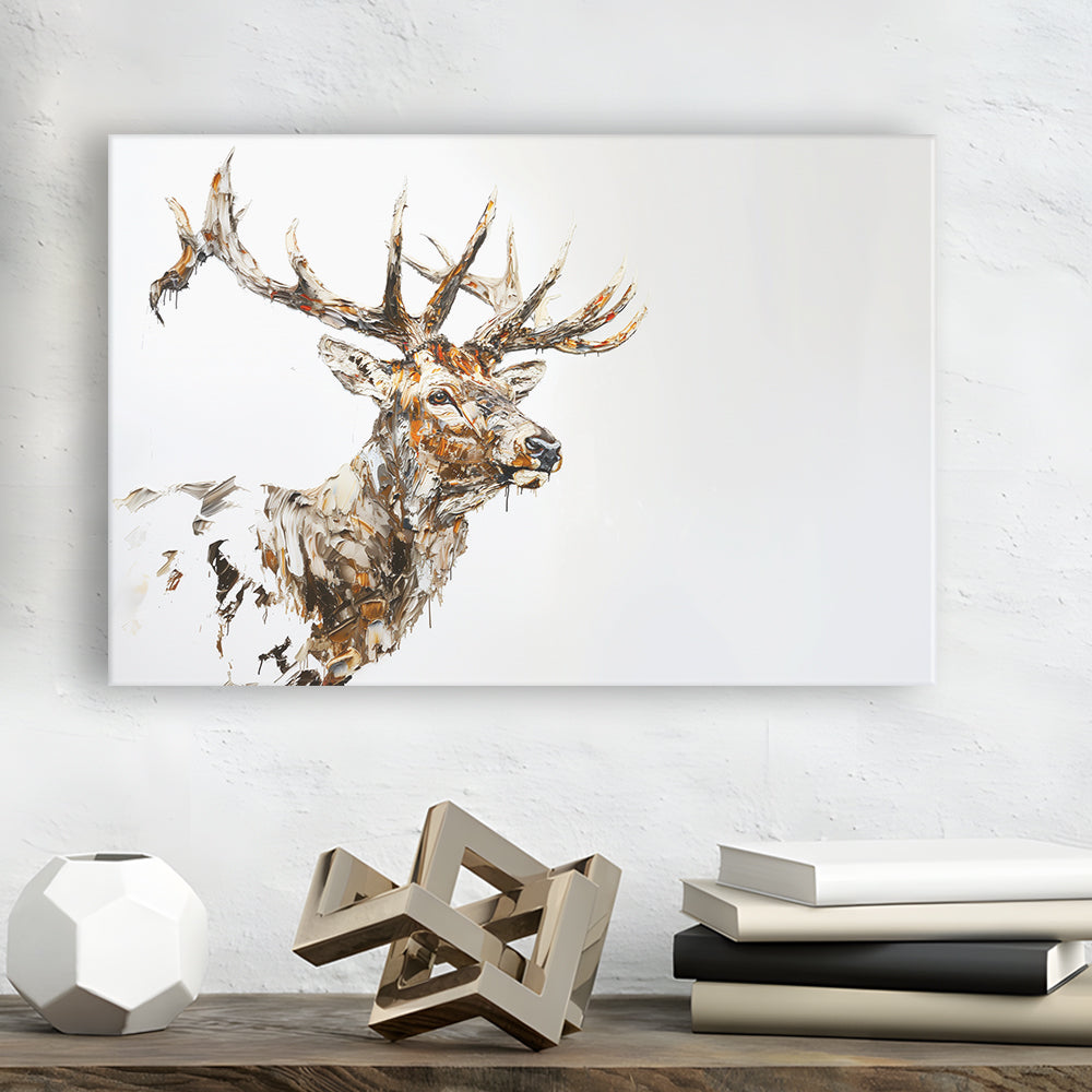 Elk With Antlers Knife Painting, Hunting Art Decor, Painting Art, Canvas Print Wall Art Home Decor