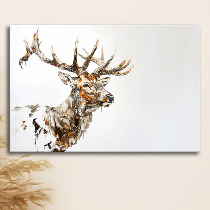 Elk With Antlers Knife Painting, Hunting Art Decor, Painting Art, Canvas Print Wall Art Home Decor