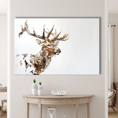 Elk With Antlers Knife Painting, Hunting Art Decor, Painting Art, Canvas Print Wall Art Home Decor