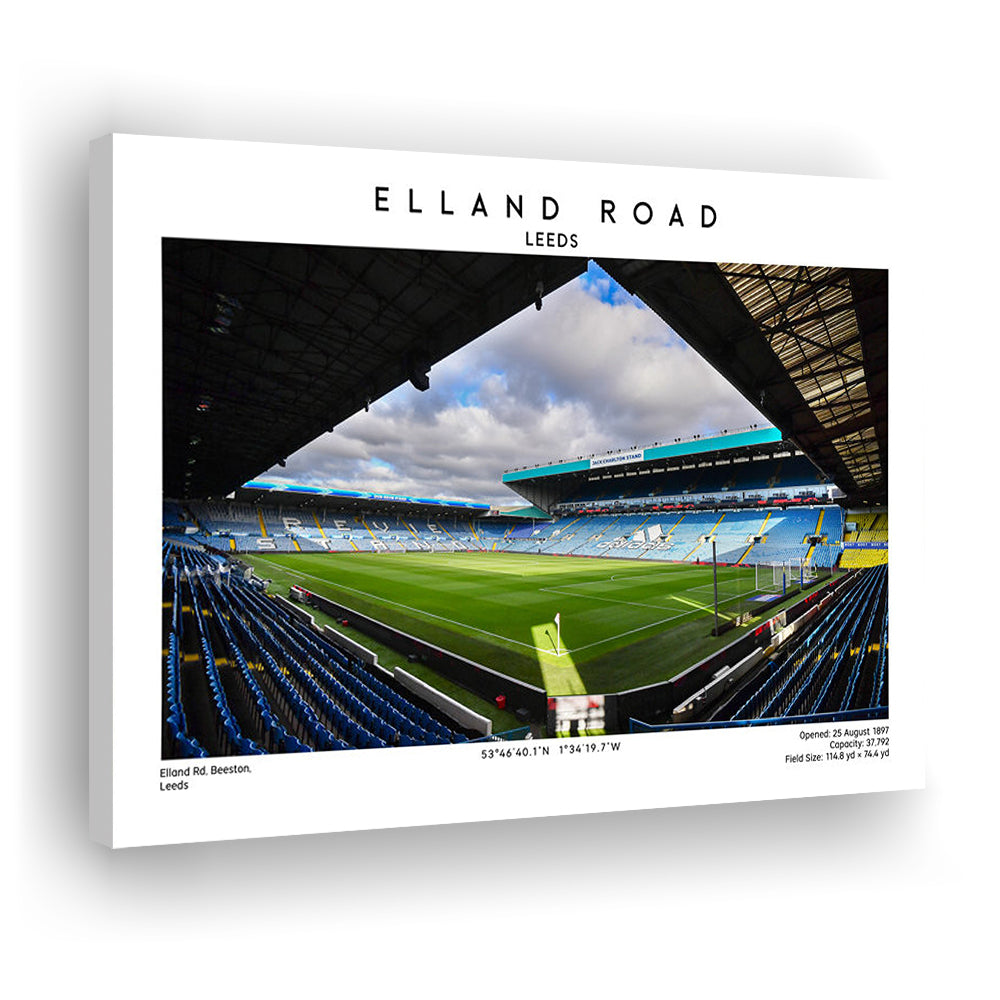 Elland Road Stadium, Leeds Football Stadium Wall Art Print, Soccer Fans, Canvas Print Wall Art, Man Cave Gift
